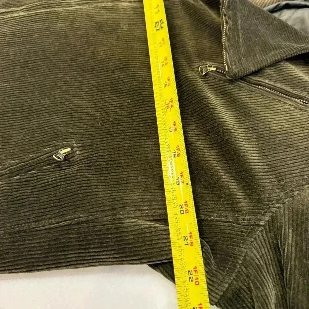 Ralph Lauren Women’s Corduroy Jacket Zip Up, Quilted Lining Olive Green Size XL - Picture 7 of 11